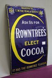 Rowntrees Cocoa Enamel Advertising Sign 