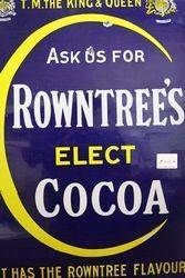 Rowntrees Cocoa Enamel Advertising Sign 