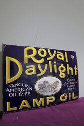 Royal Daylight Lamp Oil Double Sided Enamel Advertising Sign 