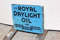 Royal Daylight Lamp Oil Double Sided Post Mount Enamel Sign