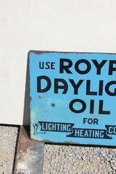 Royal Daylight Lamp Oil Double Sided Post Mount Enamel Sign