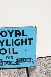 Royal Daylight Lamp Oil Double Sided Post Mount Enamel Sign