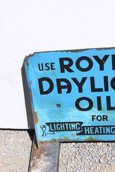 Royal Daylight Lamp Oil Double Sided Post Mount Enamel Sign