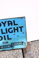 Royal Daylight Lamp Oil Double Sided Post Mount Enamel Sign