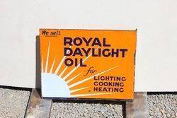 Royal Daylight Lamp Oil Double Sided Post Mount Enamel Sign