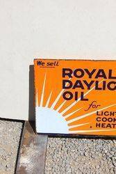 Royal Daylight Lamp Oil Double Sided Post Mount Enamel Sign