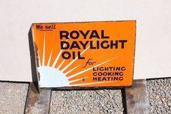 Royal Daylight Lamp Oil Double Sided Post Mount Enamel Sign