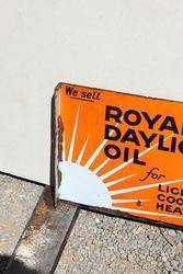 Royal Daylight Lamp Oil Double Sided Post Mount Enamel Sign