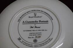 Royal Doulton A Gunsmoke Portrait By Dick Baswick Cabinet Plate 