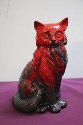 Royal Doulton Large Flambe Cat Figure 