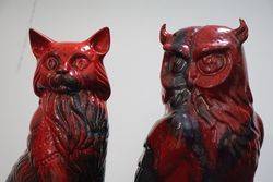 Royal Doulton Large Flambe Porcelain Owl Figure