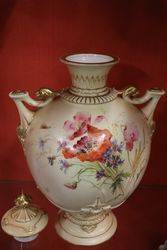 Royal Worcester Lidded Vase By Raby C1893