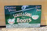 Scales and Sons Boots Enamel Advertising Sign
