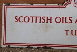 Scottish Oils and Shellmex Enamel Advertising Sign 