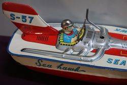 Sea Hawk S57 Boat Tin Toy