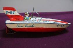 Sea Hawk S57 Boat Tin Toy