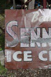 Sennitts Ice Cream Bear in Mind Enamel Advertising Sign 