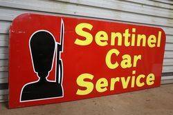 Sentinel Car Service Double Sided Tin Advertising Sign 