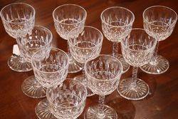 Set Of 10 Quality Cut Glass Wines Edwardian 