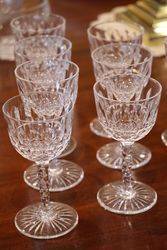 Set Of 10 Quality Cut Glass Wines Edwardian 