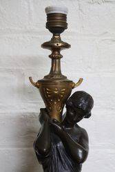 Set Of 2 Bronze Figure Lamps 