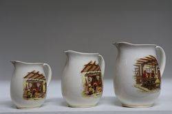 Set Of 3 Falcon Ware Jugs  