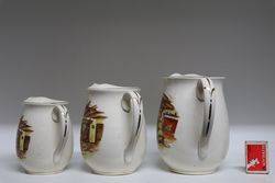 Set Of 3 Falcon Ware Jugs  