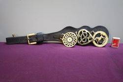 Set Of 3 Horse Brasses On Leather Strap 