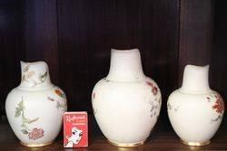 Set Of 3 Royal Worcester Graduated Hand Painted Jugs  