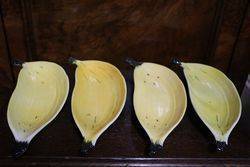 Set Of 4 Carlton Ware Banana Fruit Shaped Bowl 