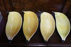 Set Of 4 Carlton Ware Banana Fruit Shaped Bowl 