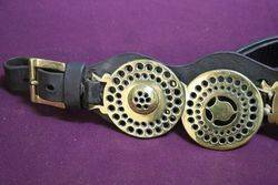 Set Of 4 Horse Brasses On Leather Strap 