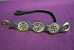 Set Of 4 Horse Brasses On Leather Strap 