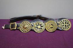 Set Of 4 Horse Brasses On Leather Straps 