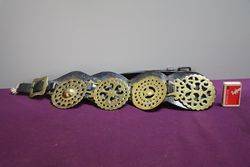 Set Of 4 Horse Brasses On Leather Straps 