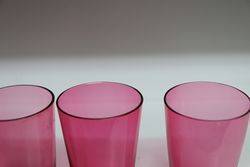 Set Of 4 Victorian Ruby Glass Tumblers  