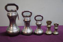 Set Of 5 Victorian Bell Weights  