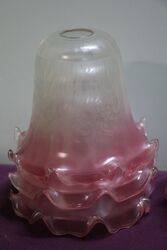 Set Of 6 Ruby Tipped Glass Lamp Shades 