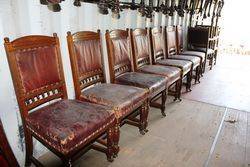 Set Of 7 Leather Back chairs