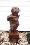 Set of 4 Cast Iron Musical Cherubs on Stands