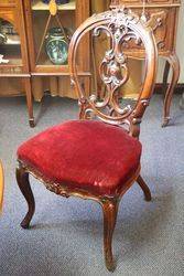 Set of 6 Antique Victorian Carved Walnut Cab Leg Chairs 