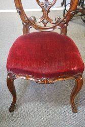 Set of 6 Antique Victorian Carved Walnut Cab Leg Chairs 