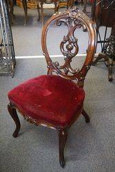 Set of 6 Antique Victorian Carved Walnut Cab Leg Chairs 