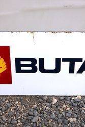 Shell Butagaz Post Mount Enamel Advertising Sign