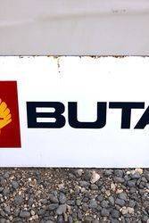 Shell Butagaz Post Mount Enamel Advertising Sign