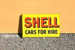 Shell Cars For Hire Enamel Advertising Sign