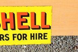 Shell Cars For Hire Enamel Advertising Sign