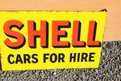 Shell Cars For Hire Enamel Advertising Sign