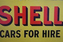 Shell Cars For Hire Enamel Double Sided Advertising Sign  