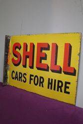 Shell Cars For Hire Enamel Double Sided Advertising Sign  